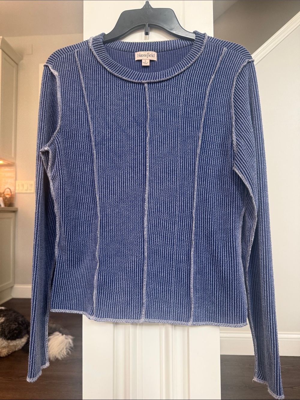 Bloomfield Blue Ribbed Long-Sleeve L